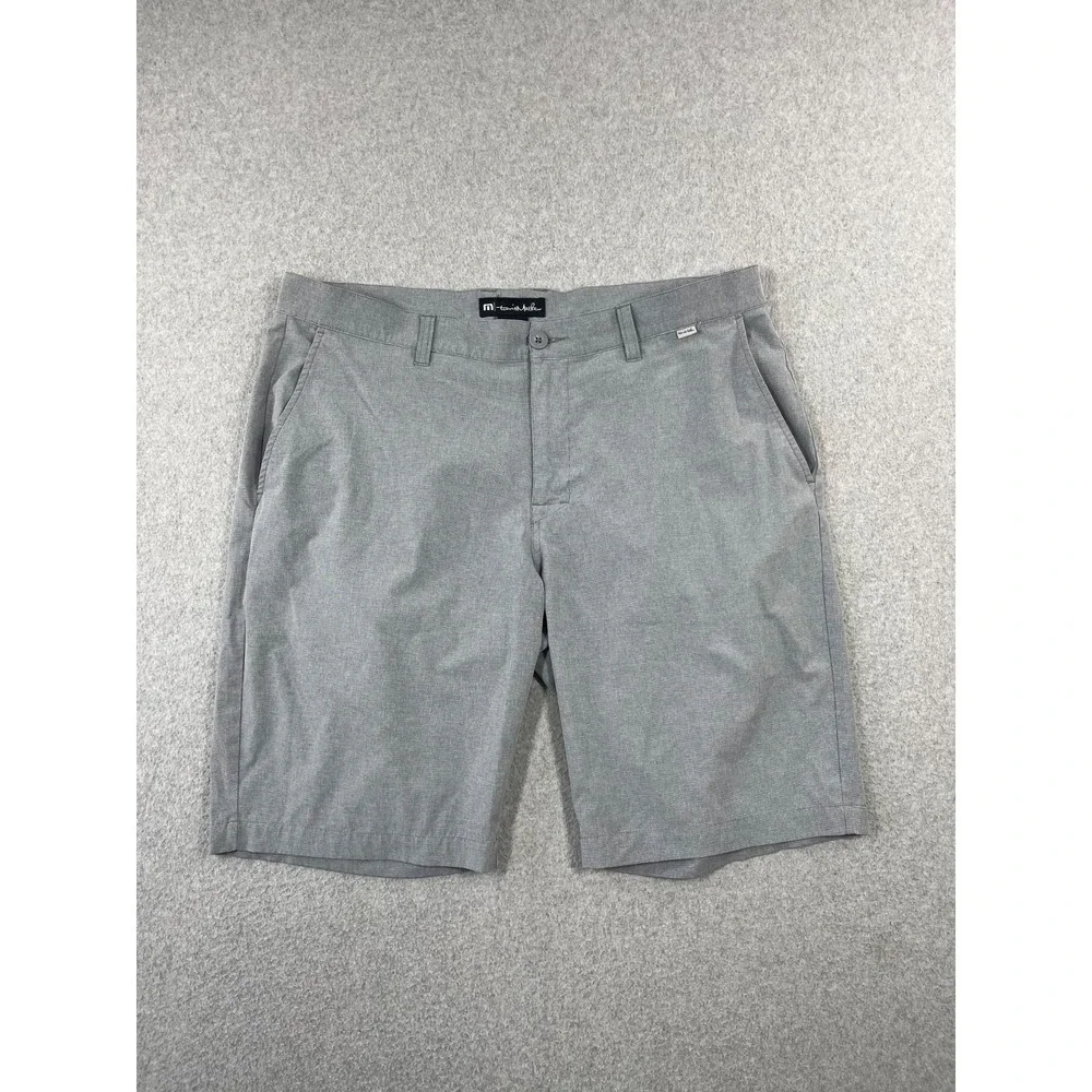 Travis Matthew Performance Golf Shorts Mens 38 Gray Relaxed Fit Stretch